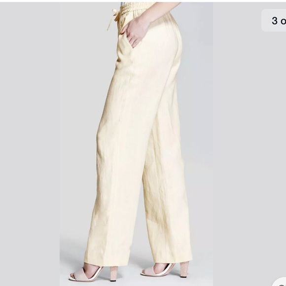 New Guess Marciano Darby Linen Pants Wide Leg Drawstring M - Picture 3 of 10